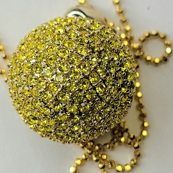 Yellow Glitter Ball Pendant Necklace - Picture 6 of 8